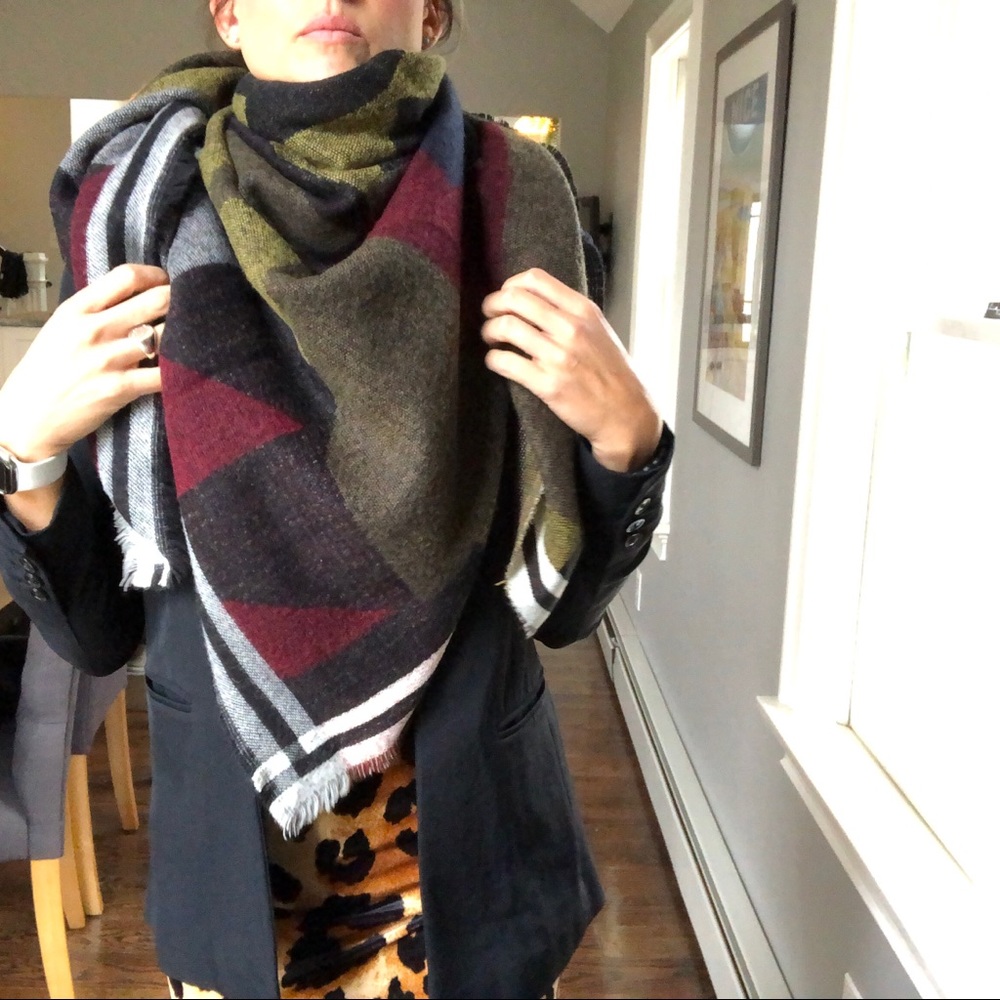 Scarf Oversized Wrap Plaid